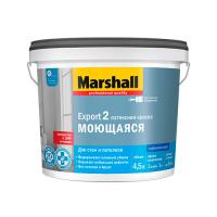 Marshall Краска Export-2 в/д для стен и потолков глубокоматовая (2% блеска) BW 4,5л. Глубоко матовая. 
